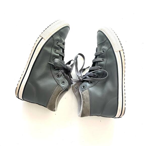 Converse Grey Leather Junior HIghtops sz 6 - Picture 8 of 8